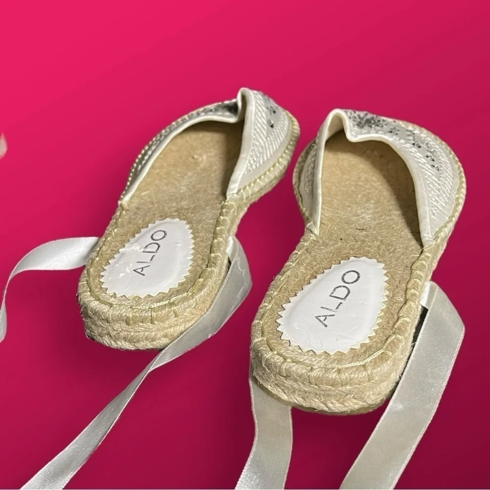 ALDO Womens Embellished Mules with Ankle Ribbon Ties